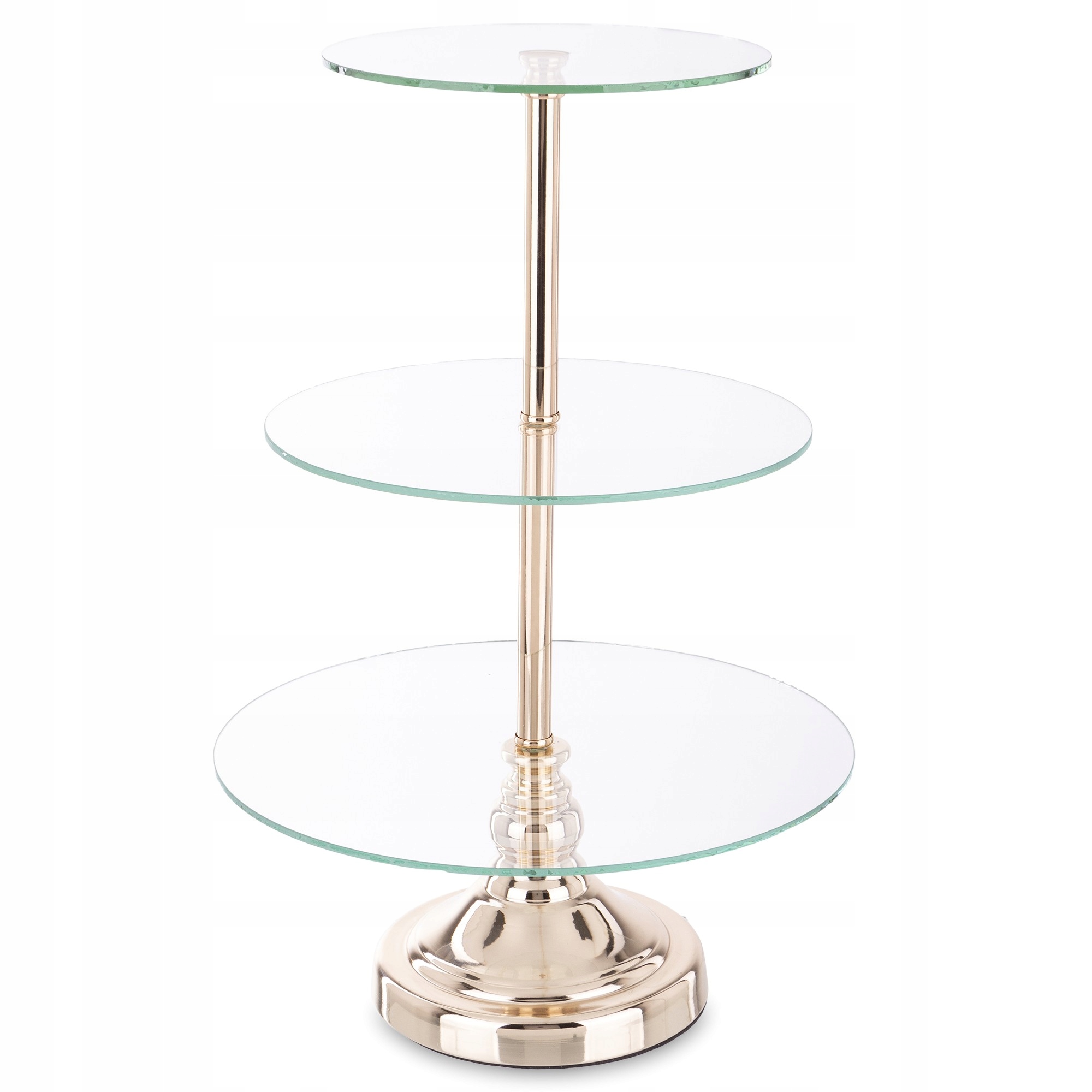 Zlatá dekoratívna poschodová patera Veľká 3 úrovne Metal Glamour Lesk