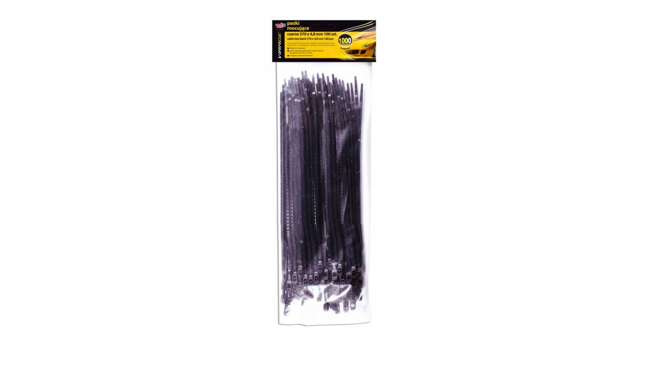 

Virage Opaski Mocujące Czarne 370x4,8mm Trytki 100