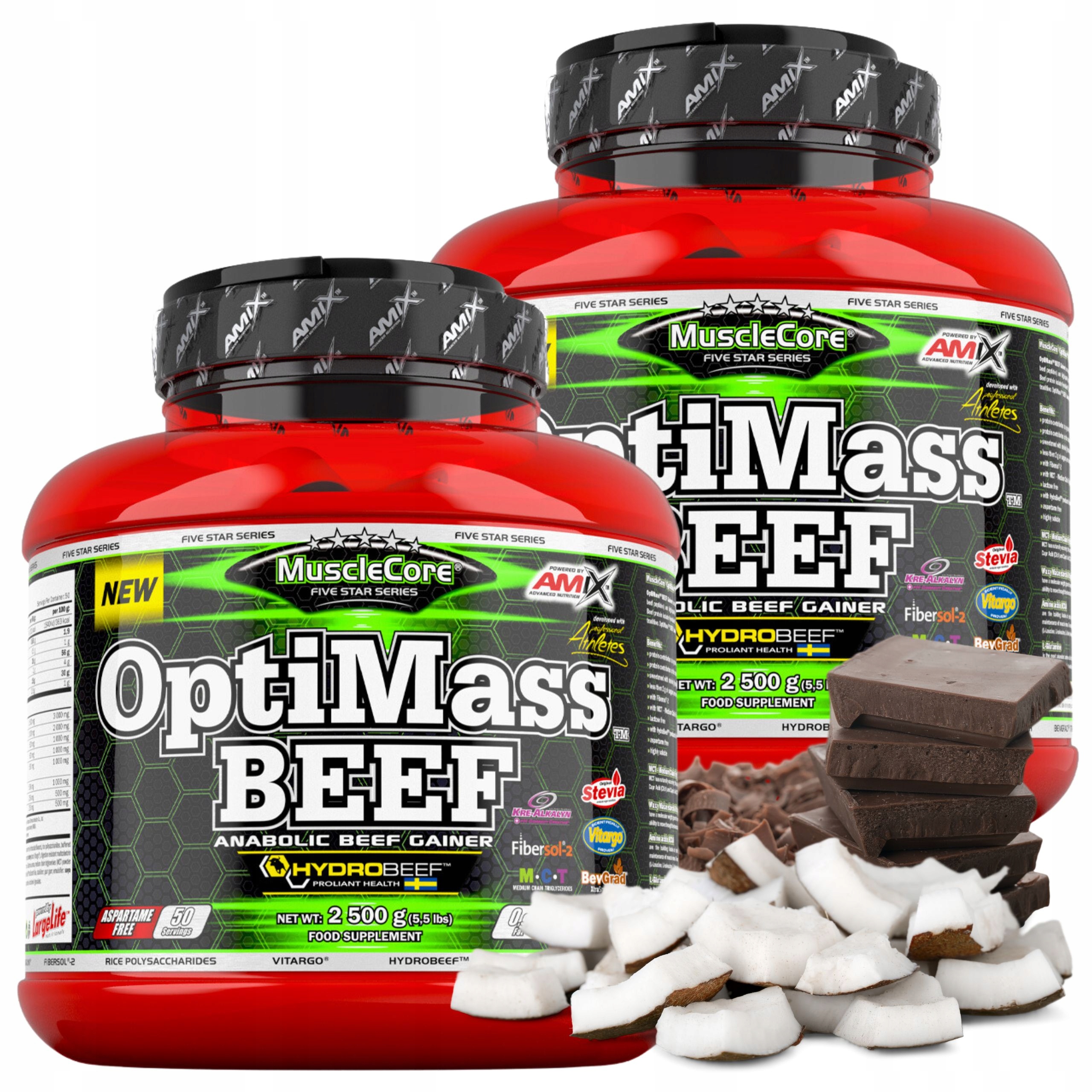 Mass Gainer 5 kg Aminokyseliny Bcaa Beef Protein Kreatin L Glutamin Leucin