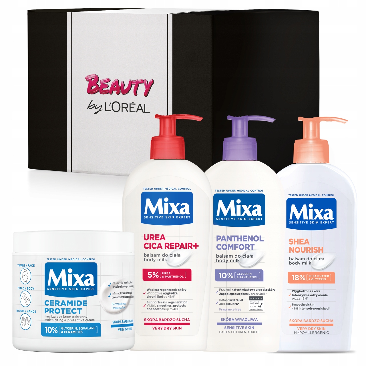 Zestaw Mixa Nawilżający Krem Balsam Regeneracyjny dla Skóry Ciała i Twarzy