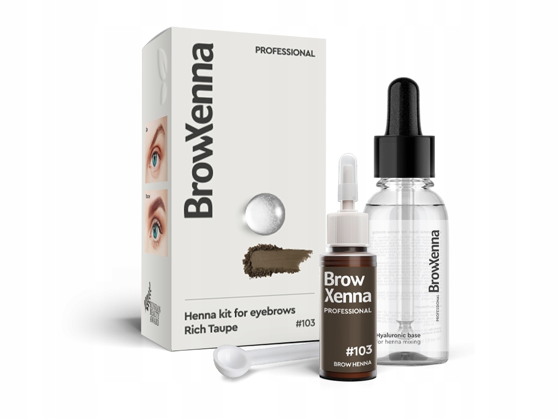 Henna na obočí BrowXenna #103 Rich Brown 10 g Hyaluronová báze 30 ml