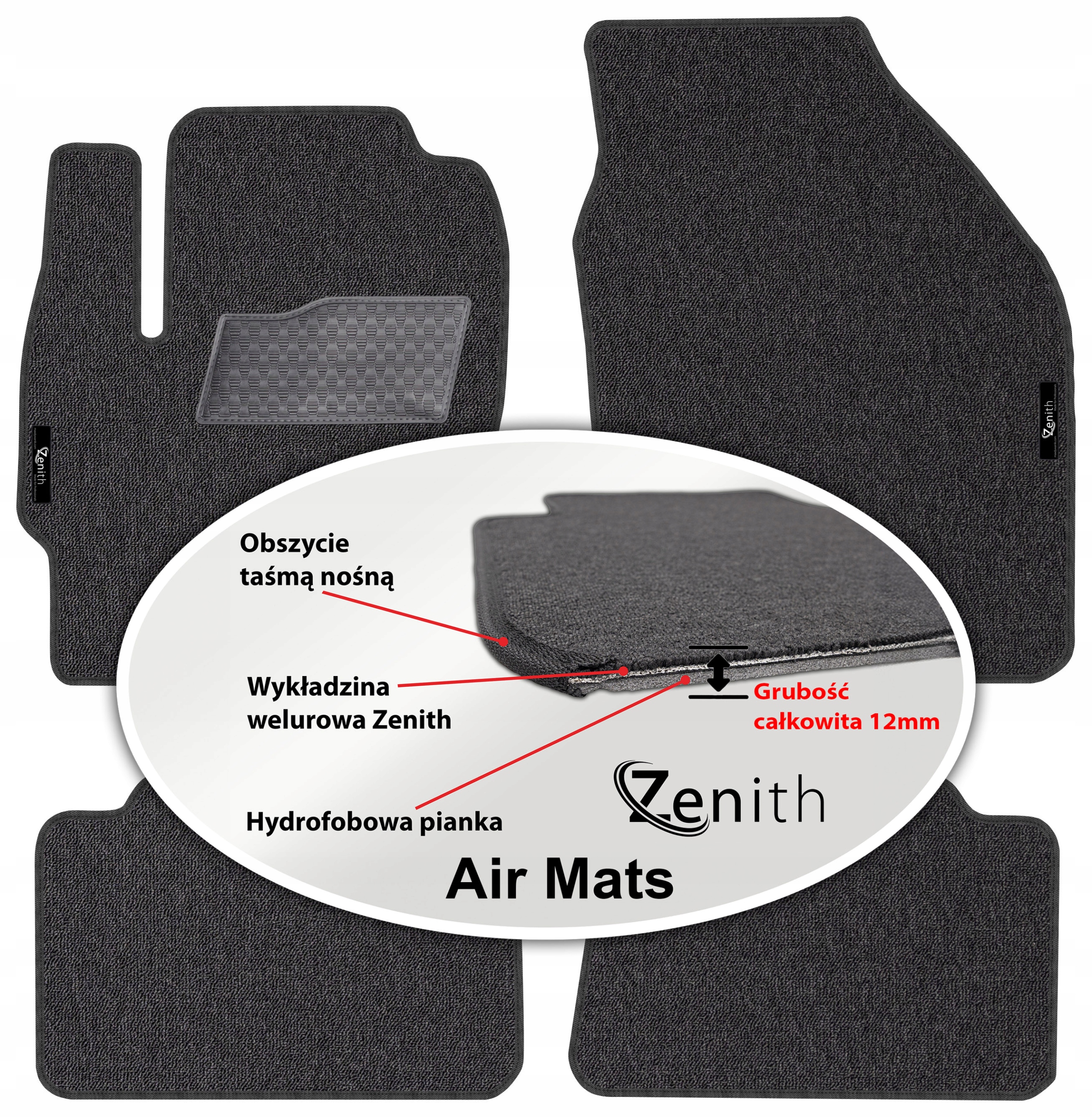 Mazda 2 III Hybrid od roku 2022. Velúrové koberčeky do auta Zenith Air Mats
