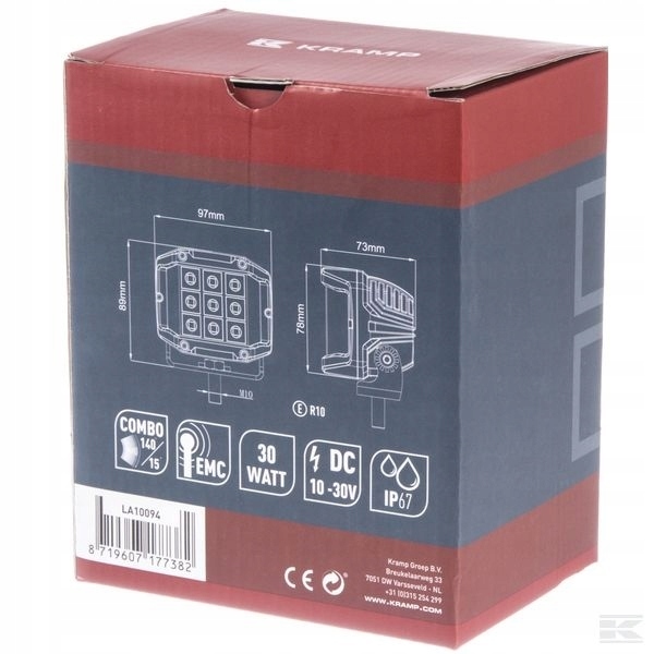 LAMPA HALOGEN ROBOCZY LED COMBO 30W 2850 lm KRAMP Car type Cargo vans Trucks Undefined