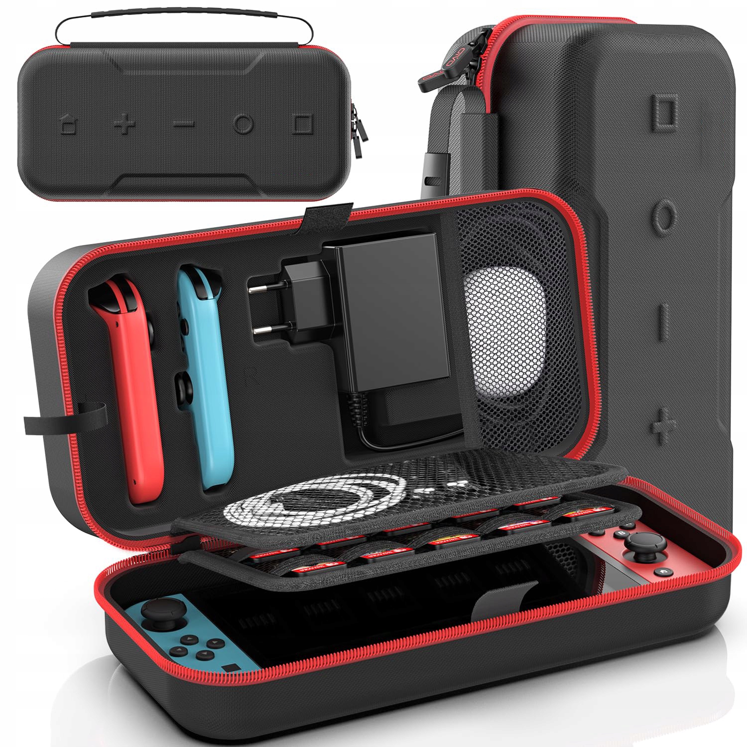 LEKKIE Etui przenoszenia konsoli do gier Nintendo Switch/OLED z przegródkam