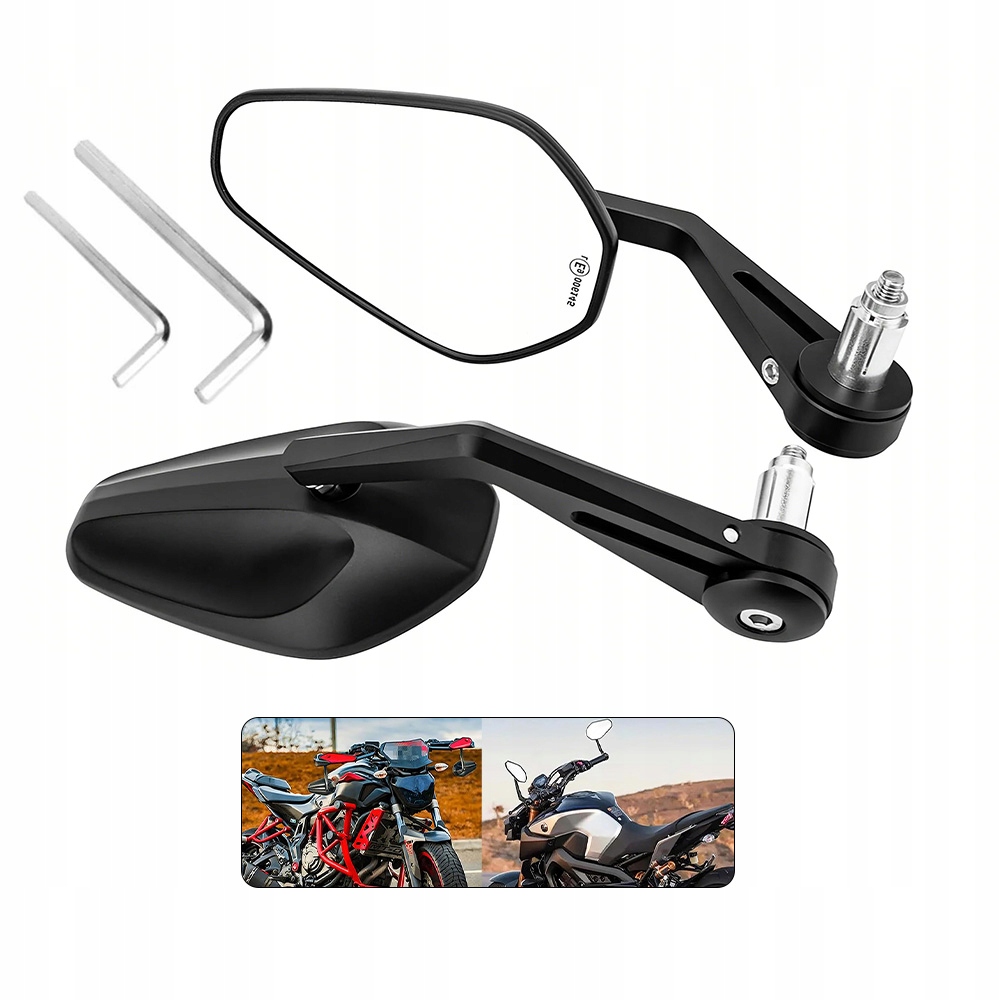 2 x Zrcátko Na Motocykl Skútr Panoramatická Homologace