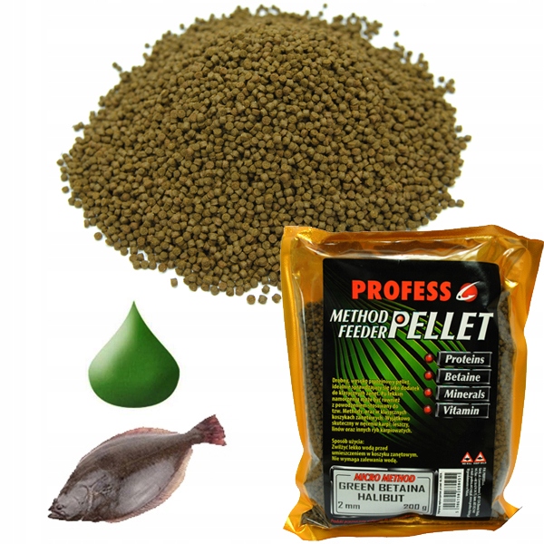 Micro Pellet Profes 2mm Method Feeder Green Betaina Halibut