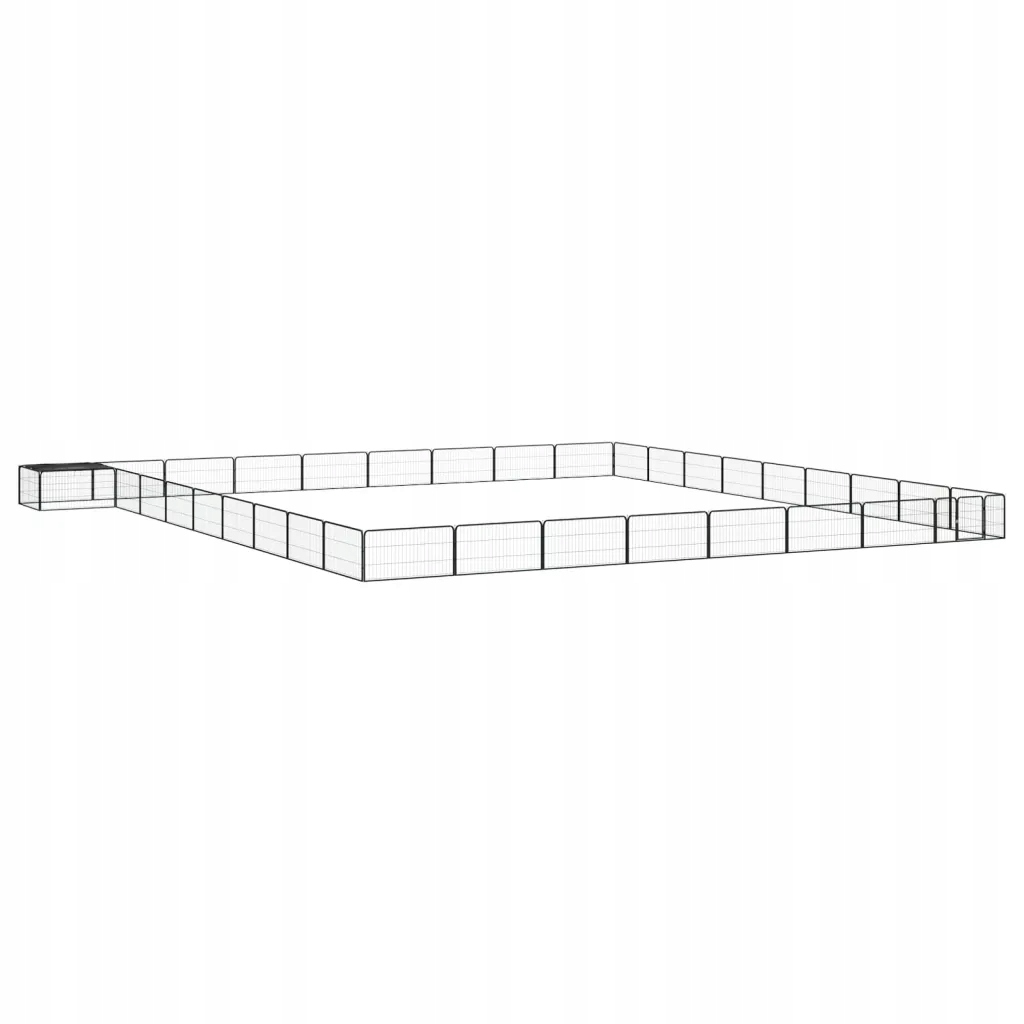 Levně 36panelová ohrádka pro psy černá 100 x 50 cm práškovaná ocel Černý 3115983