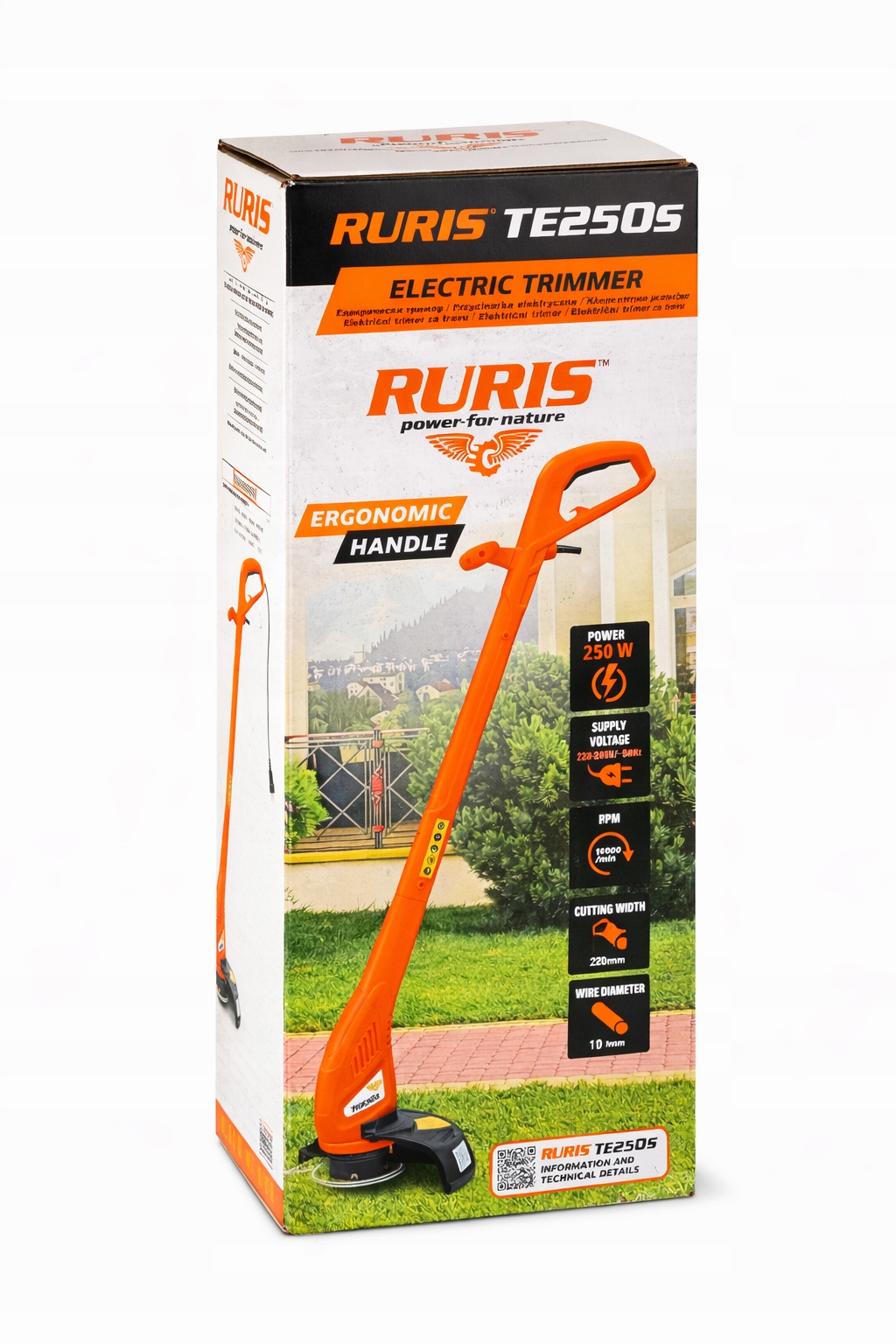 Elektrický vyžínač Ruris TE250S 250W zastřihovač na trávy 220 mm