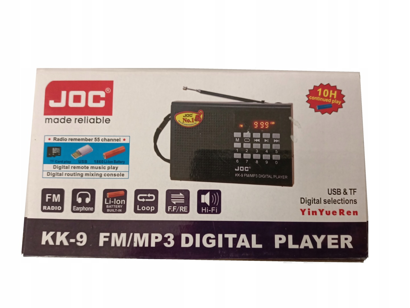 MINI RADIO PRZENOŚNE RADYJKO KIESZONKOWE NA AKUMULATOR JOC ZŁOTE Model KK-9