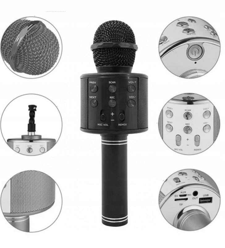 Bezprzewodowy mikrofon z Bluetooth i głośnikiem 12339965274 - Allegro.pl
