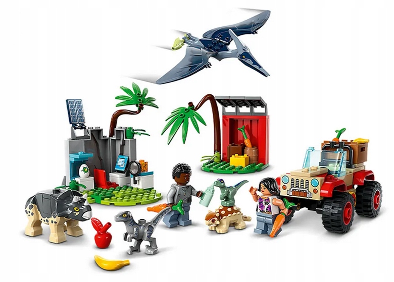 LEGO 76963 JURASSIC WORLD CENTRUM RATUNKOWE DLA MAŁYCH DINOZAURÓW Marka LEGO