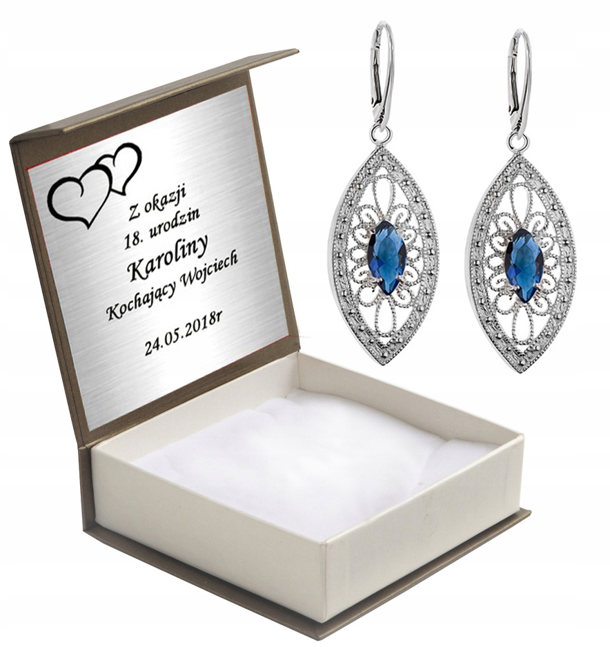 

Kolczyki Z Niebieskimi Cyrkoniami Angie.zap+grawer