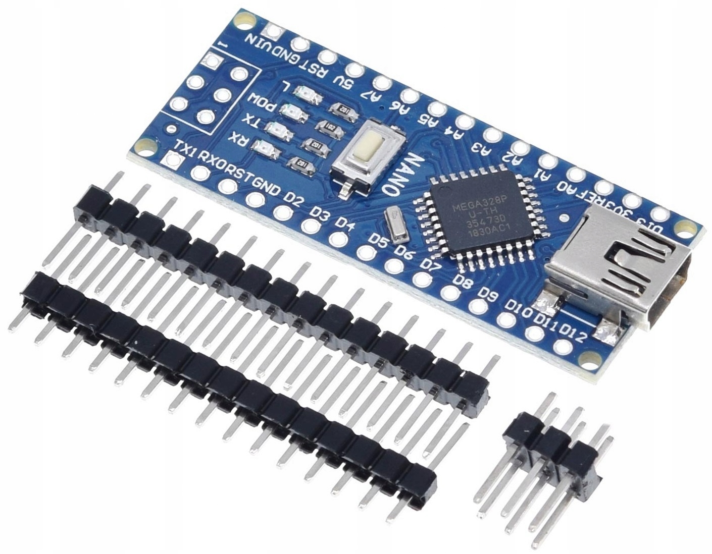 MIKROKONTROLÉR NANO V3 ATMEGA328P CH340 S KOLÍKMI DOSKA KOMPATIBILNÁ S ...