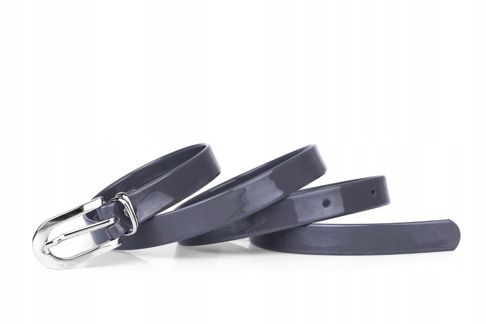 

Pasek damski klasyczny antracyt lakier 1,5 cm