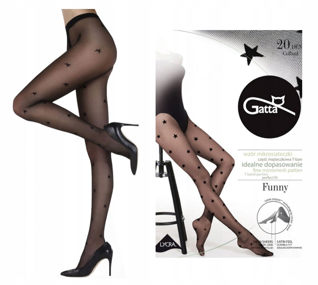 

Rajstopy Gatta Gwiazdki Funny 06 4-L Nero
