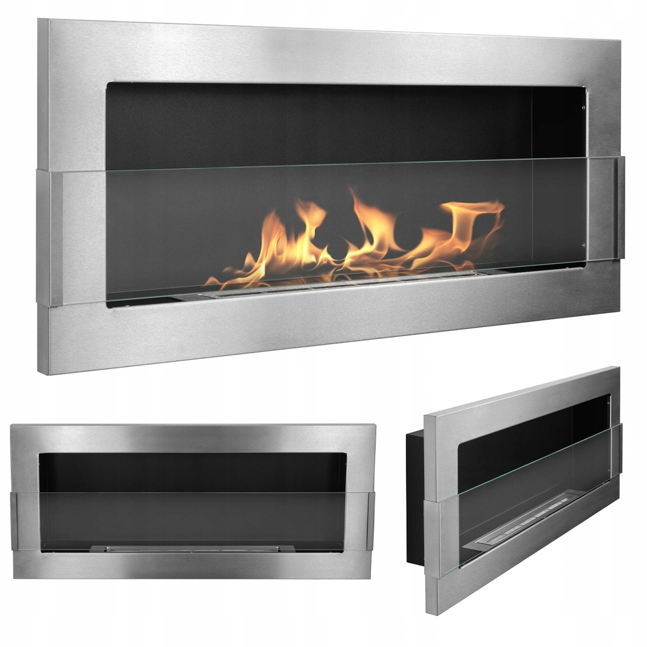 Závesný Biokrb So Sklom 900X400 Inox Strieborný