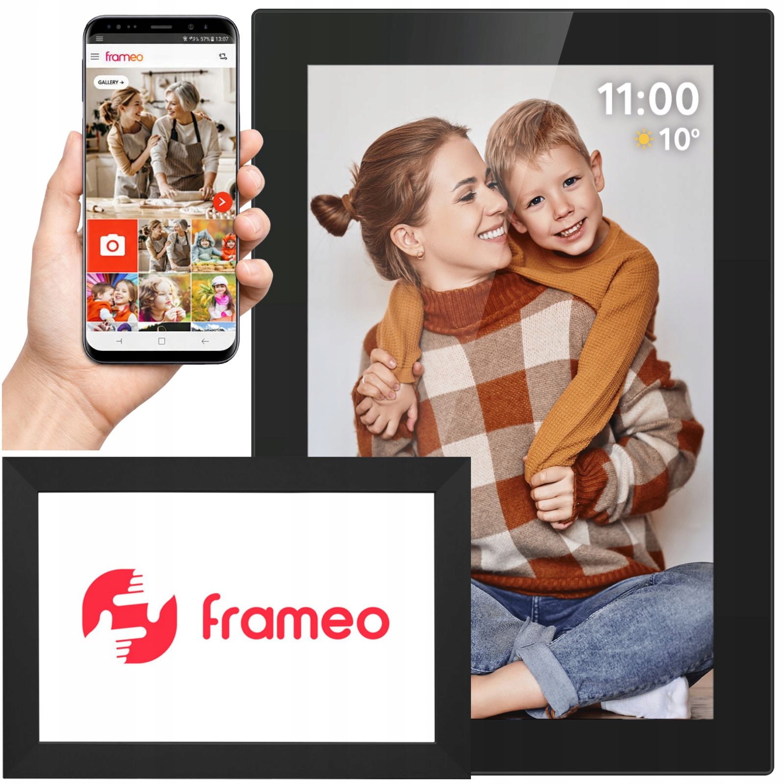 Ramka Cyfrowa Na Zdjęcia Frameo Wifi 10,1" 16GB Fotoramka Dotykowa Wi-fi Hd