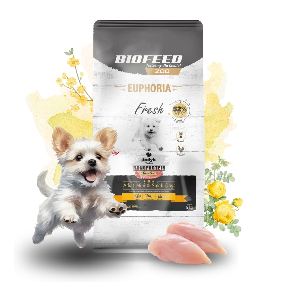 Euphoria Fresh Meat Karma dla psów Indyk Monoprotein Małe rasy Xs/s 8KG