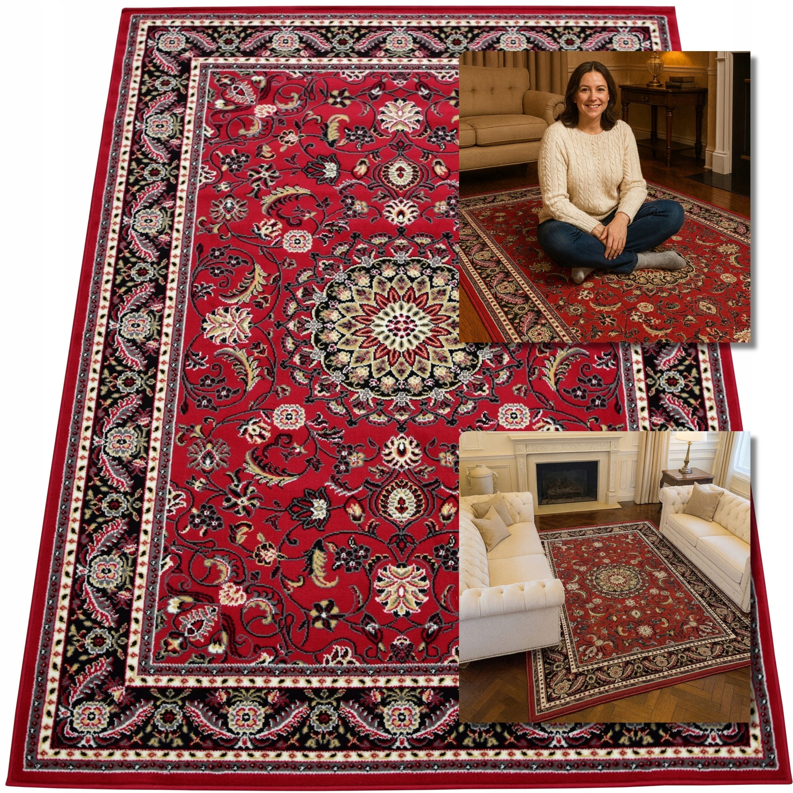 Koberec Tradiční Vintage Koberec Červený Venezia Koberce Do Obývacího Pokoje 250x350