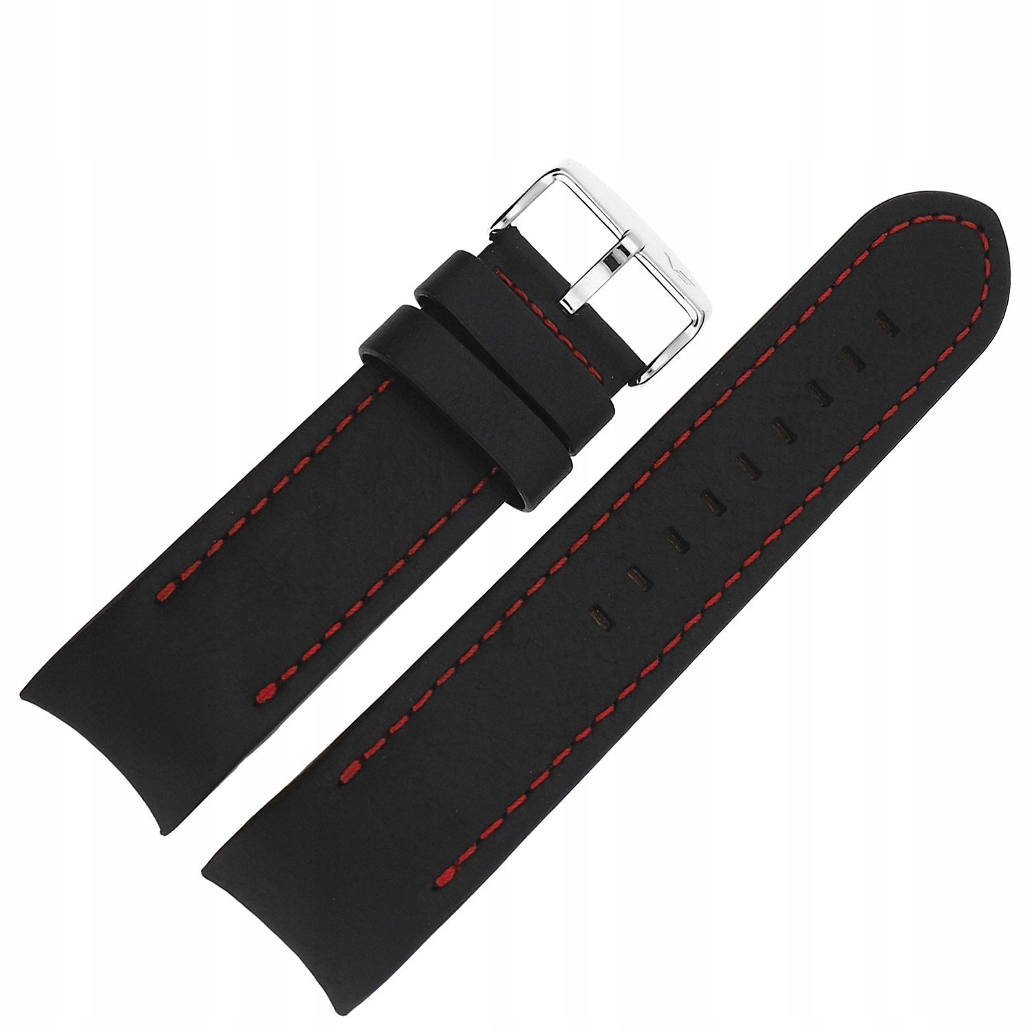 Pásek Anchar Kůže (5141) černý s červenou lesklou barvou