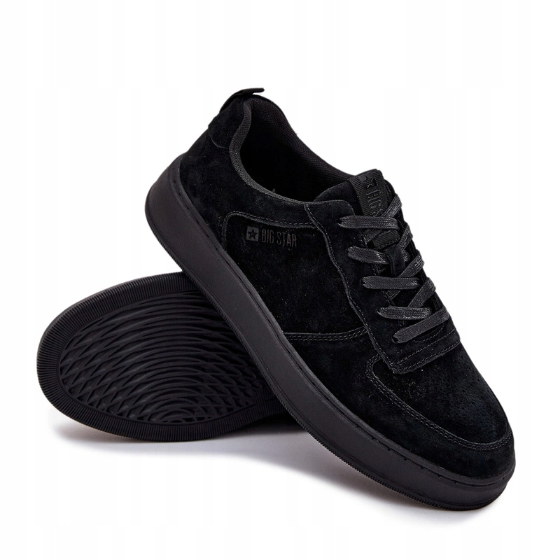 Pánské Semišové Tenisky Na Platformě Big Star OO174012 Černé 44
