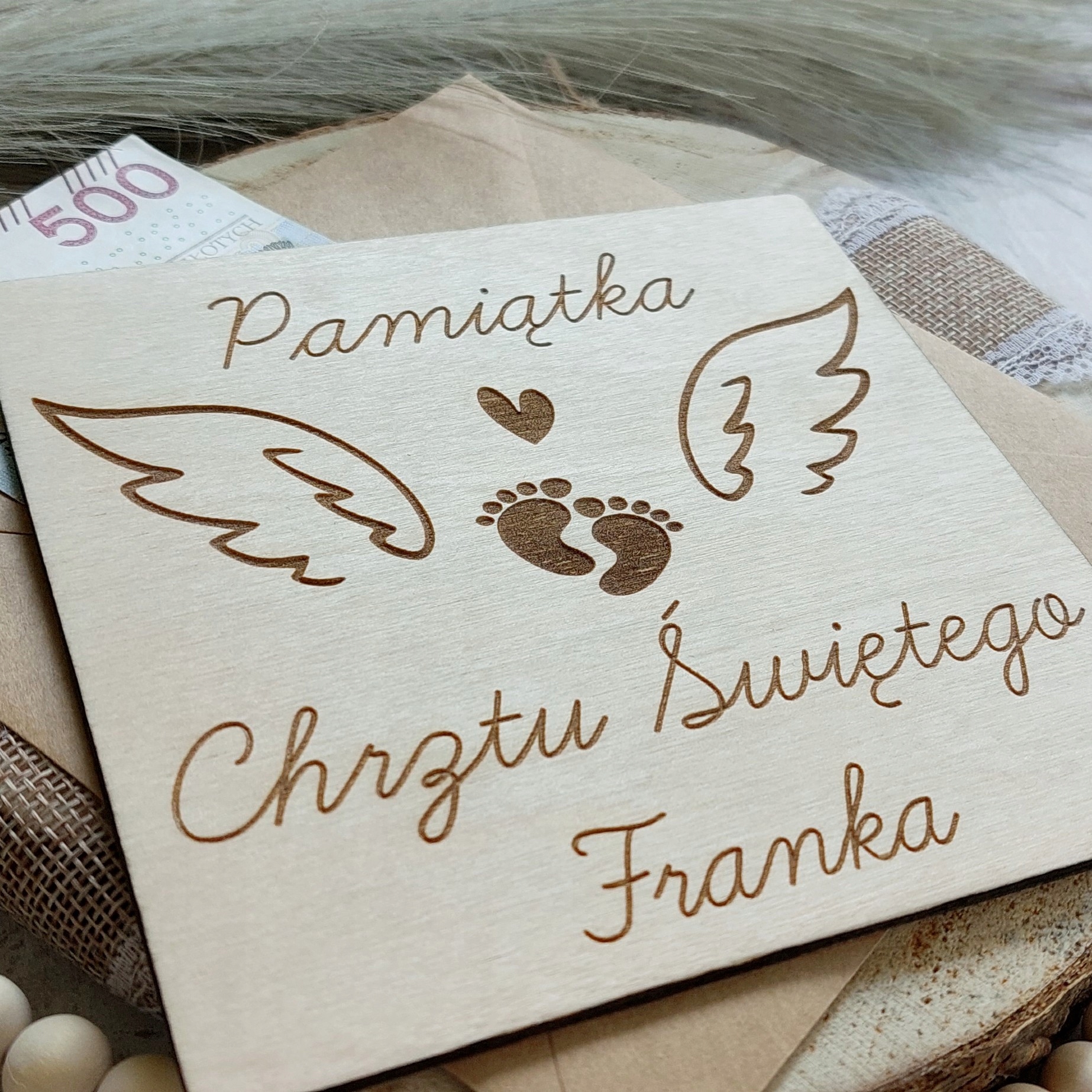 PAMIĄTKA NA CHRZEST CHRZTU ŚWIĘTEGO KARTKA PREZENT Szerokość produktu 14 cm