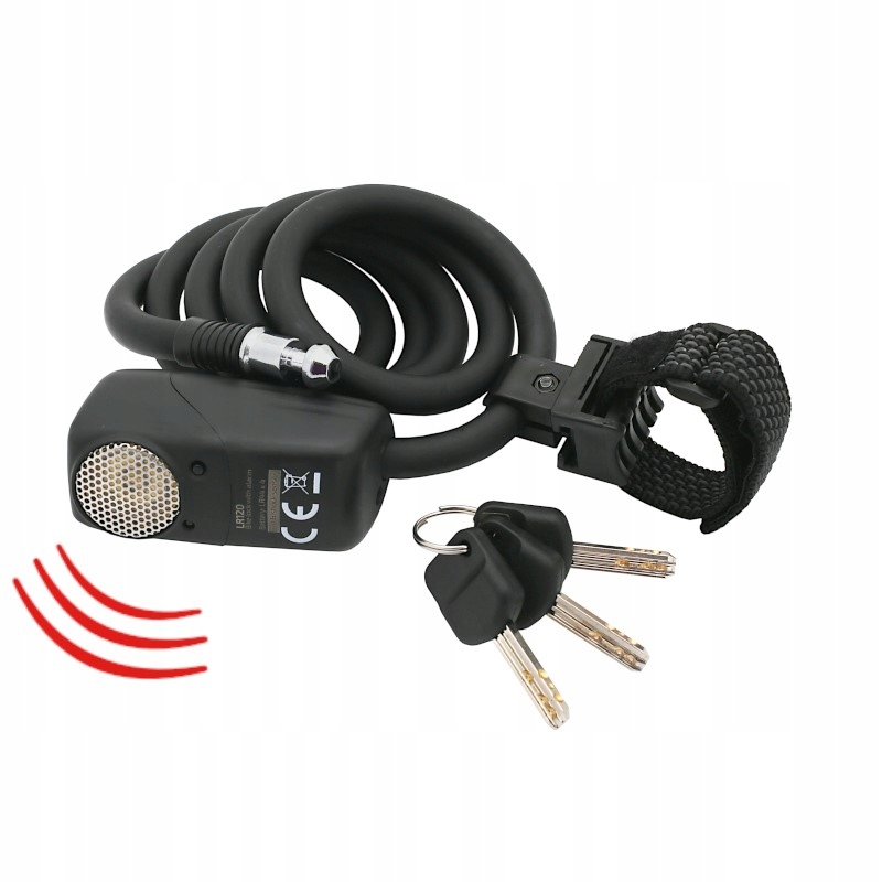 Aqbau bezpečnostní zámek na kolo s alarmem 120 cm Pro+ profesionální