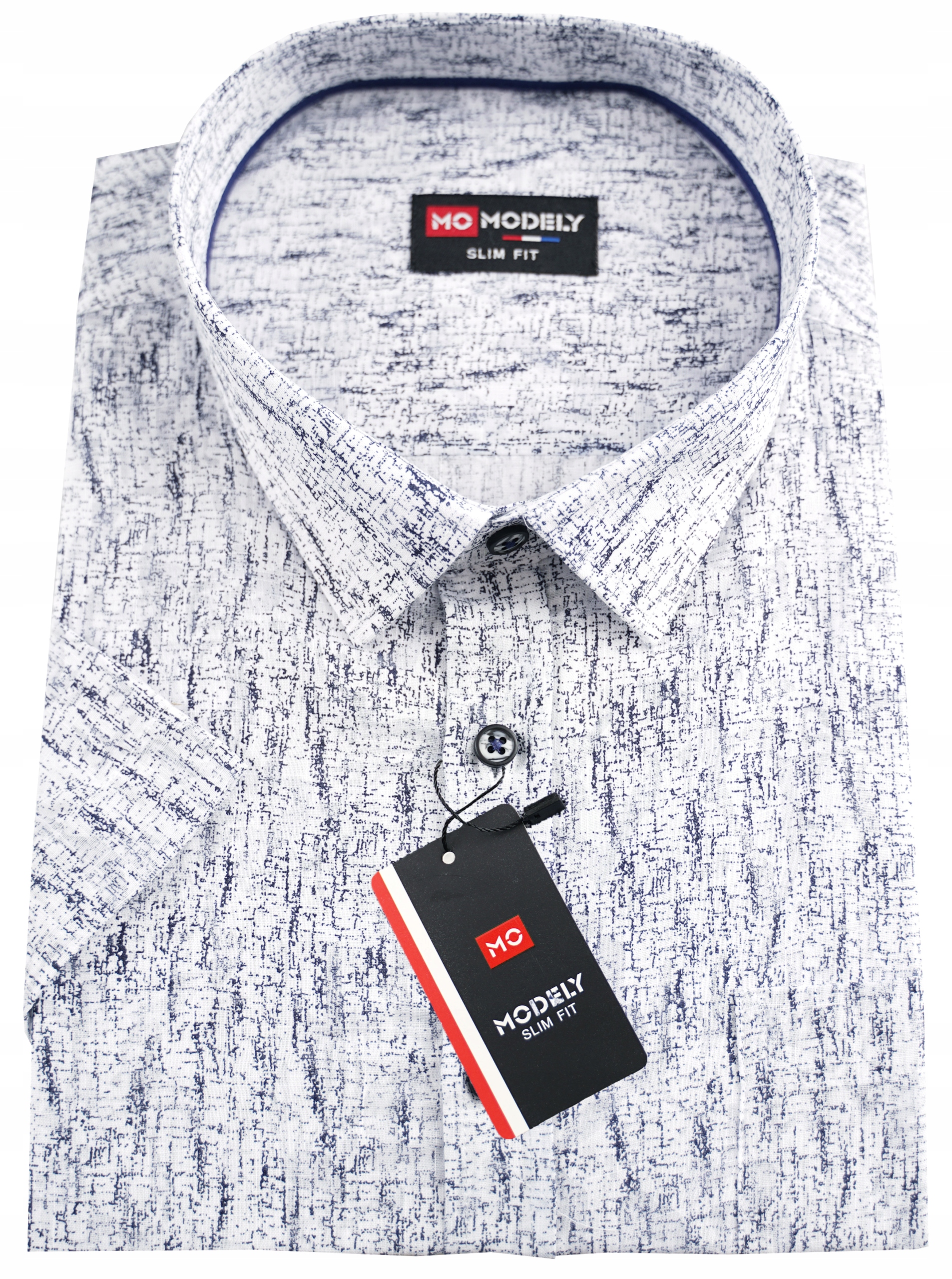 Koszula męska wizytowa garniturowa biała melanżowa duża 5XL 49/50