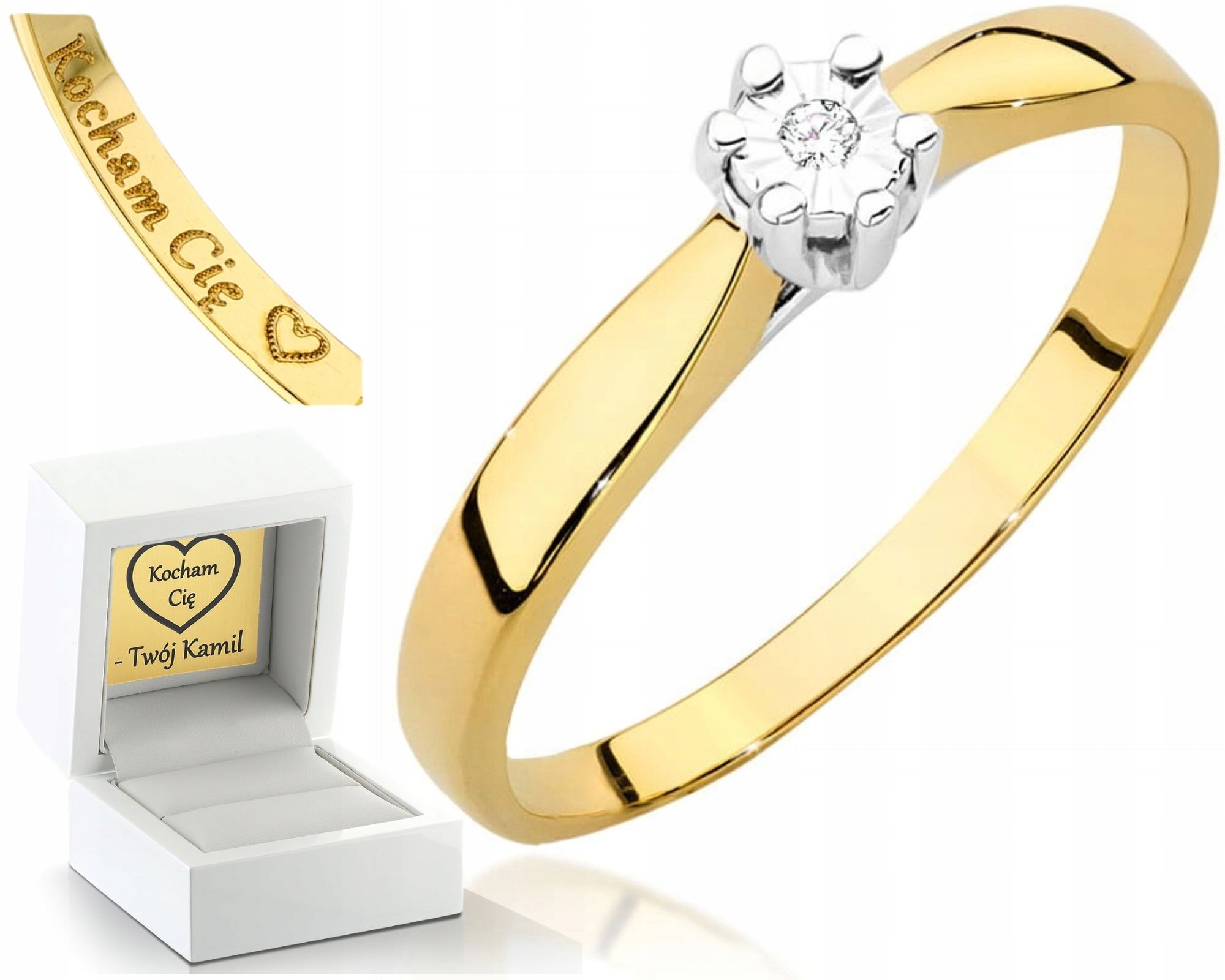 Zlatý Prstýnek S Briliantem 585 Gravírování Bonus