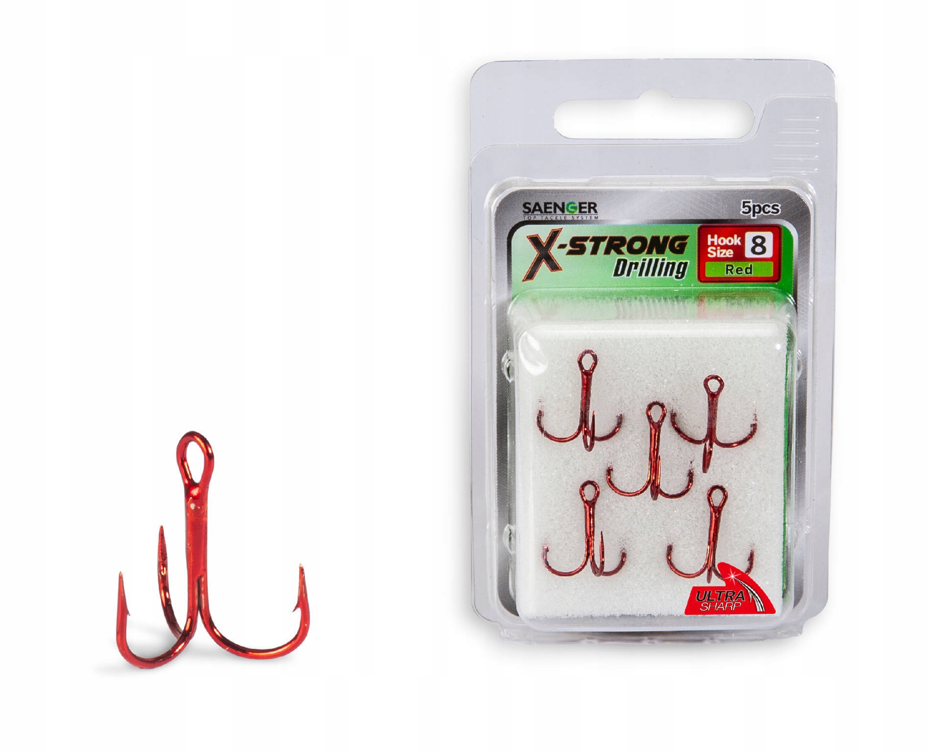Kotwice Sanger X-strong Red 2/0-5szt