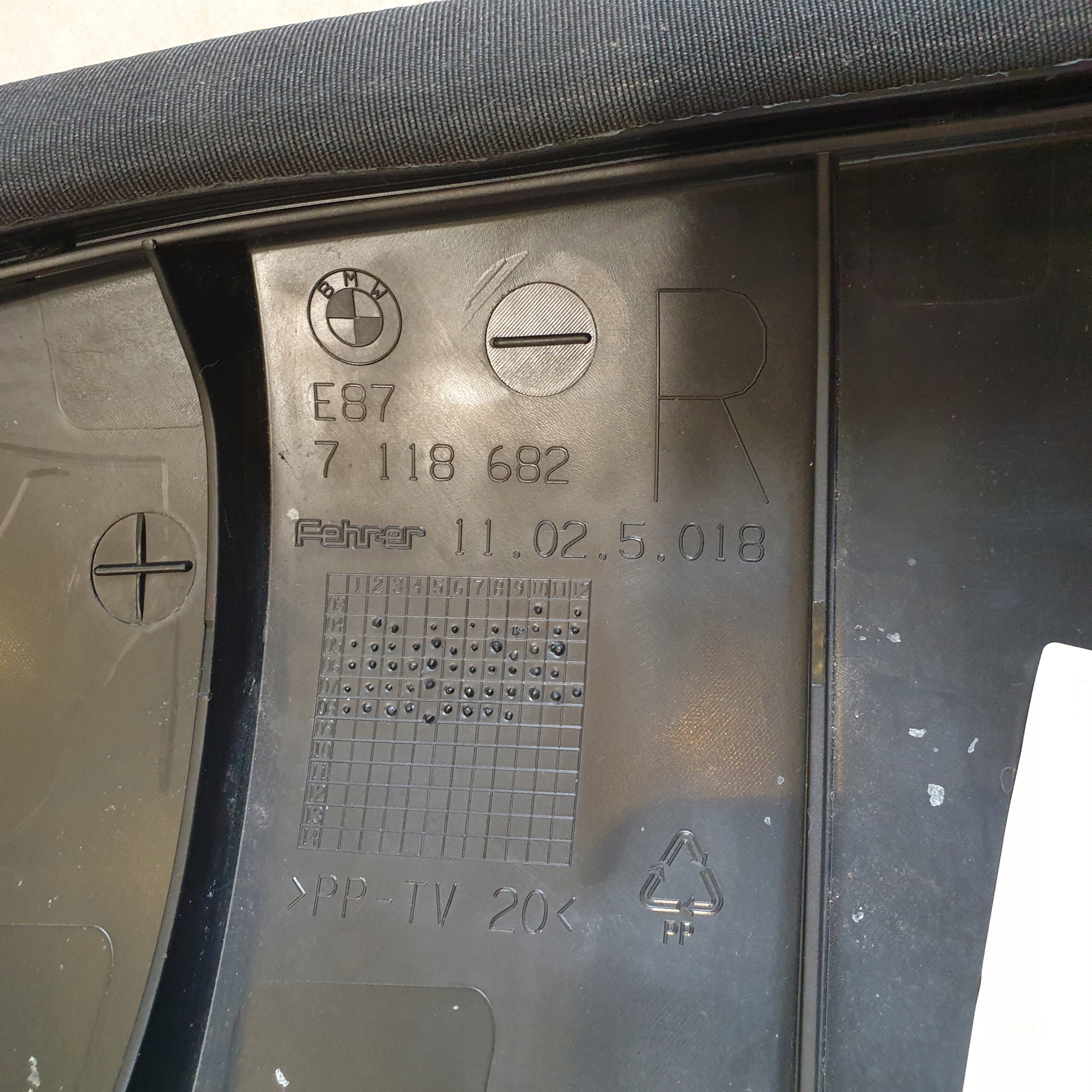 side OPARCIA rear seat right rear BMW 1 E87 OE