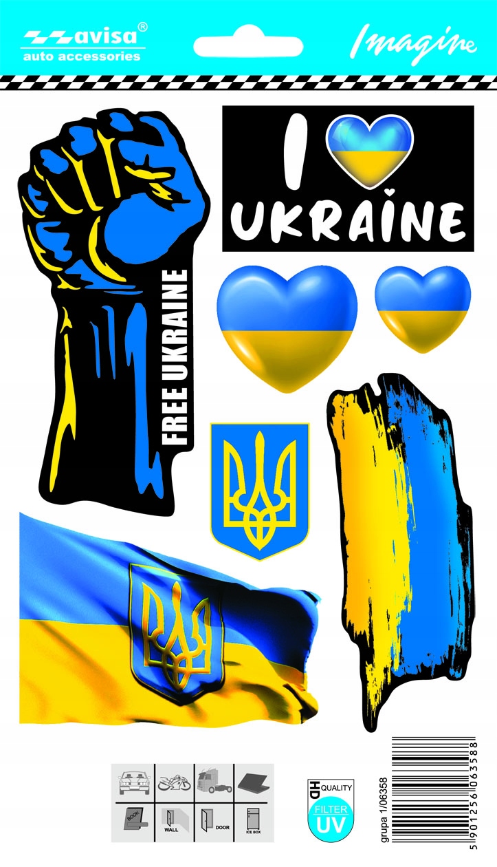 

Naklejka Nalepka Flaga Ukraina Free Ukraine Love