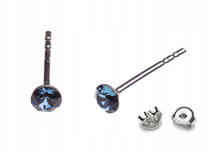 

Srebrne Kolczyki 925 z kr. Swarovski Chaton 3mm Db