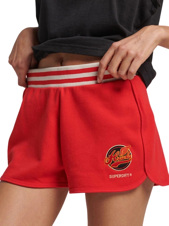 Dámské Kraťasy Superdry , vysoký pas, červené, velikost 38