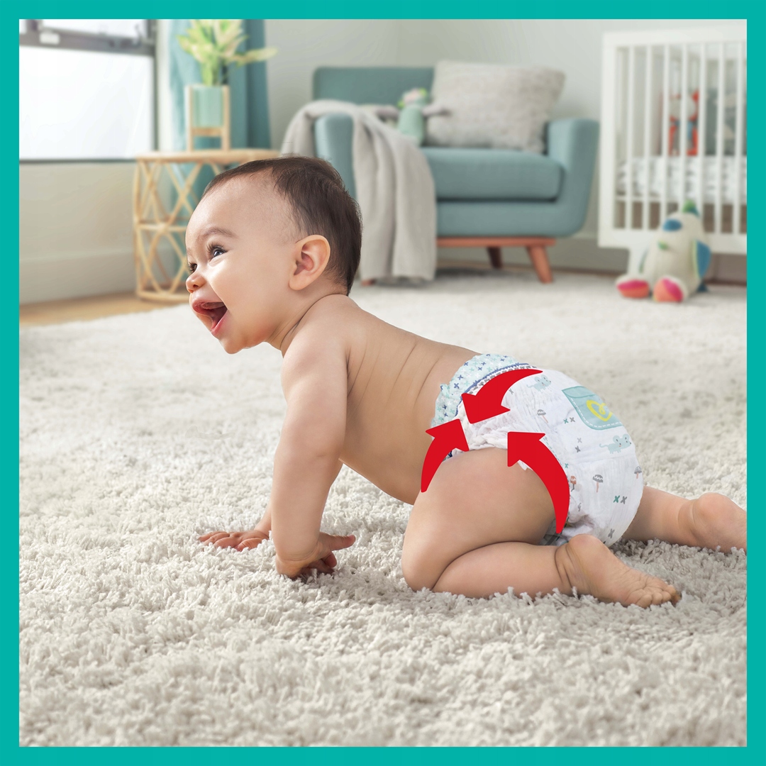 PAMPERS Premium Care Pieluchomajtki 4,9-15kg 114szt. Linia Pampers Premium Care
