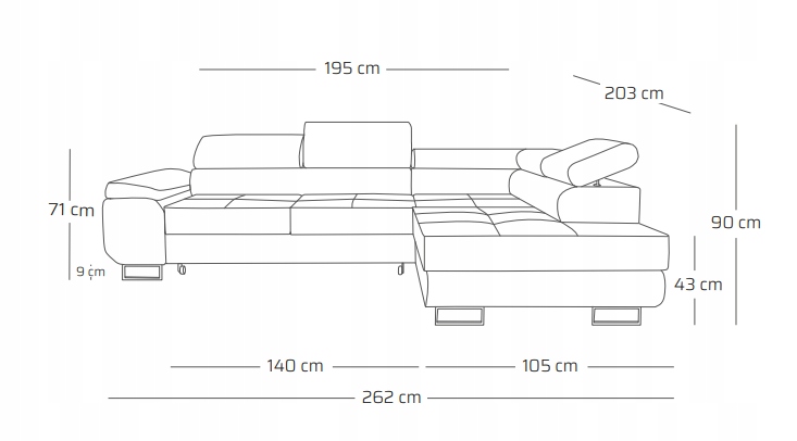 Narożnik Rimini Mini funkcja spania Marka inna