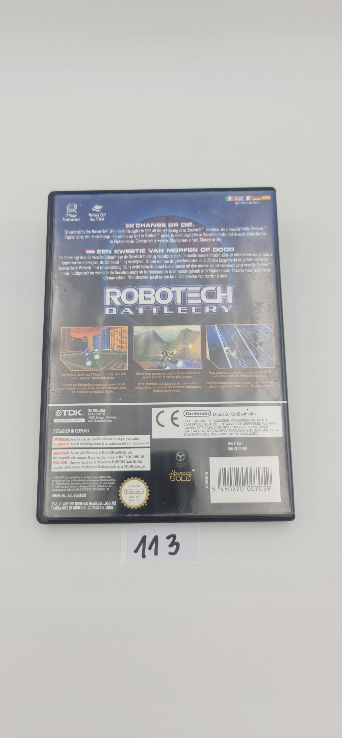 NINTENDO GAMECUBE ROBOTECH BATTLECRY Producent Nintendo