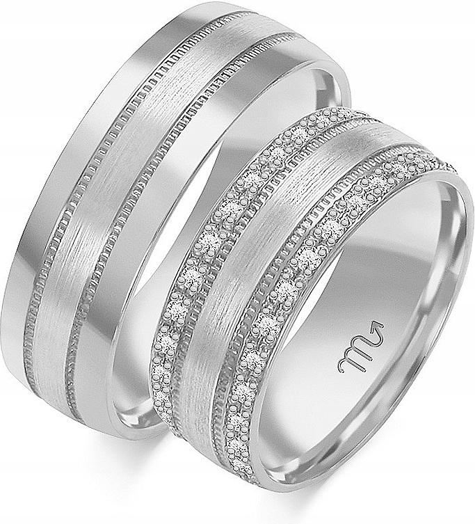 Bílý snubní prsten na svatebním obřadu 585 r. 29 30 31 z bílého zlata 14K