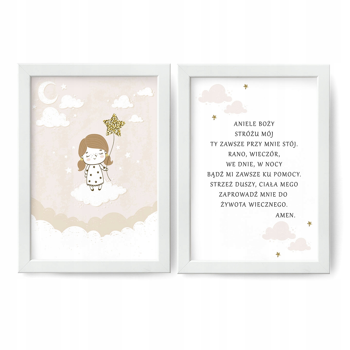 MODLITWA obraz ZESTAW 2x plakat A3 chrzest 30x40 Bohater / Bajka Inny
