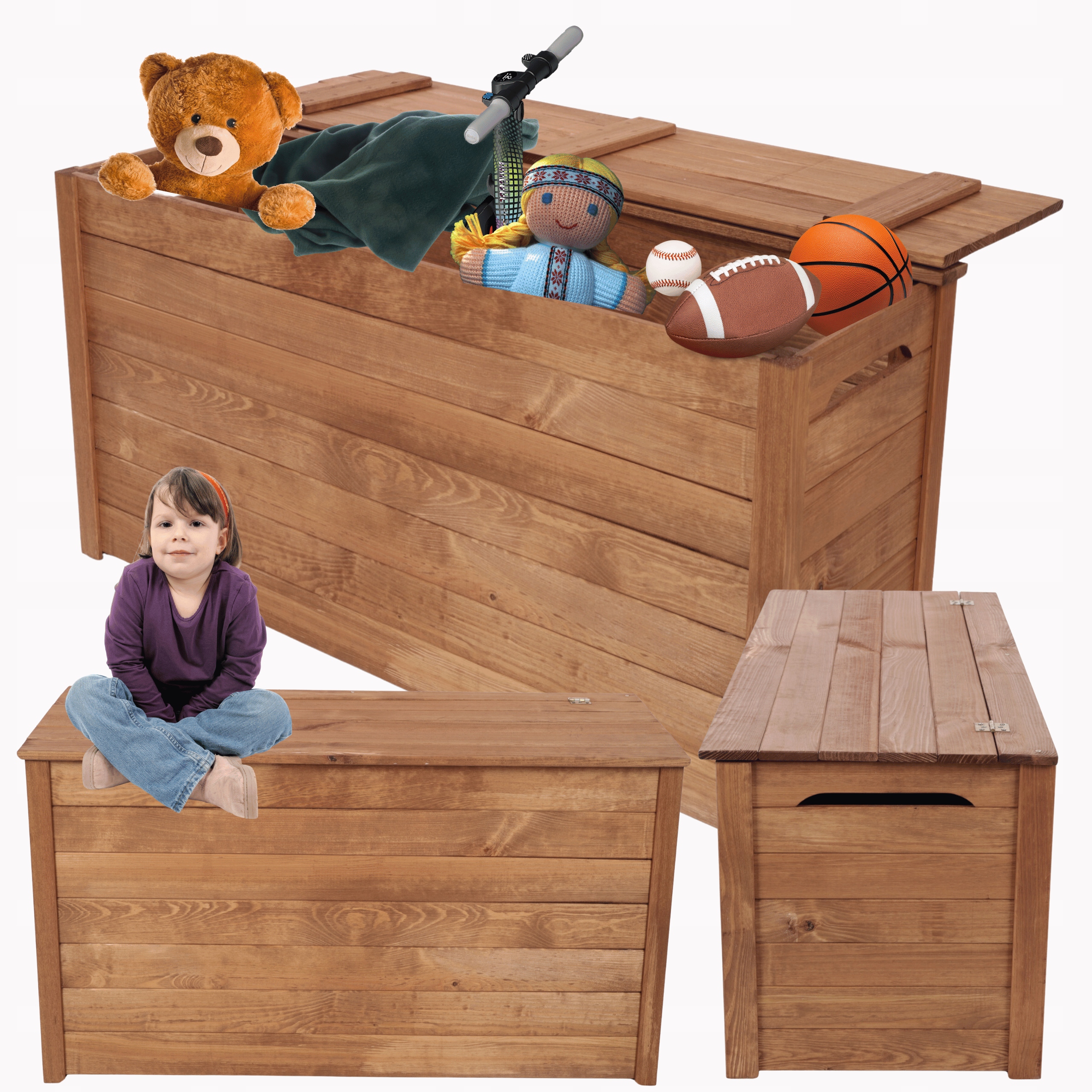 Záhradný drevený úložný box na hračky kufor na balkón terasu do domu 140L