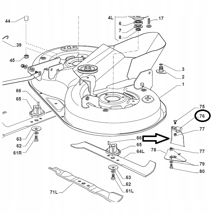 WKŁADKA DEFLEKTORA STIGA ESTATE 2084 3084 MASTER SC8414B 325140108/0 Marka Stiga