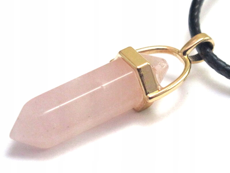 

Wisiorek kamień Kwarc Różowy naszyjnik [W1177]