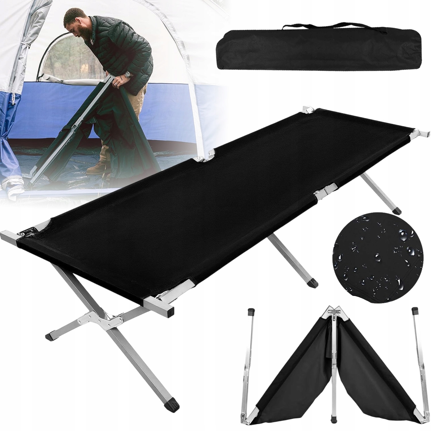 Skládací Postel Premium Silná 150 Kg, Pevná, Prodyšná, Přenosná