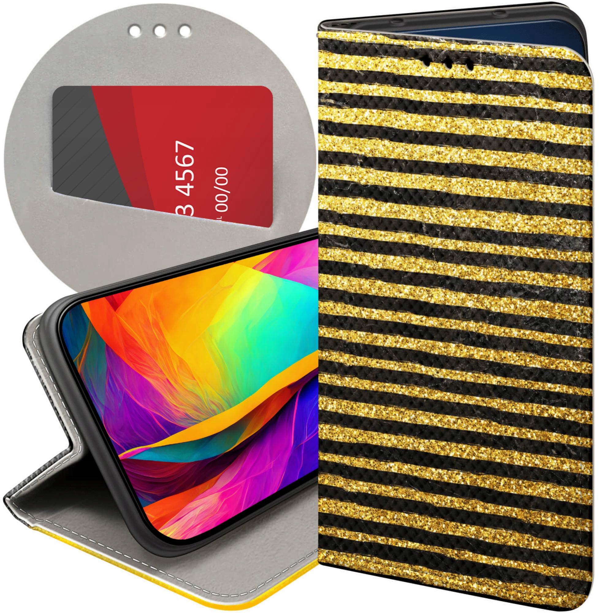 Etui Z Klapką Do Xiaomi 15T 5G Złoto Gold Rich Futerał Pokrowiec Case