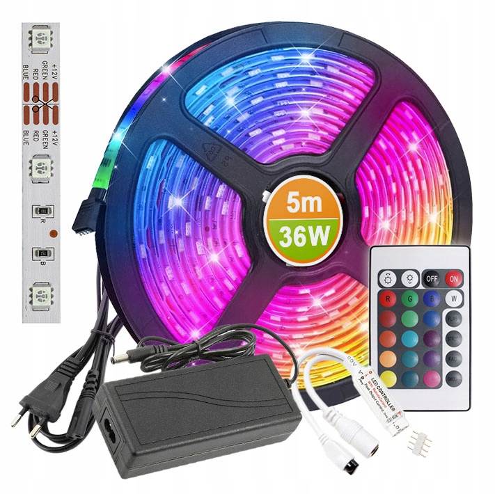 

Taśma Led Rgb 5050 5m IP20 pilot IR24 Zestaw