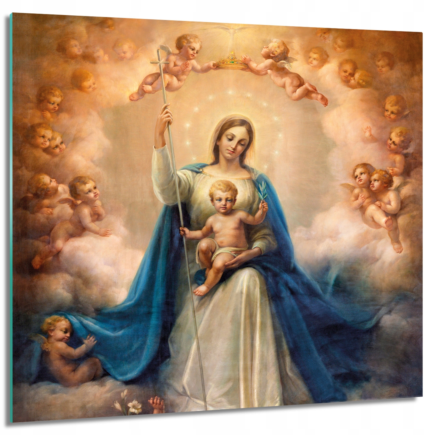 

Foto szklane ścienne kwadrat Madonna Jezusek 60x60
