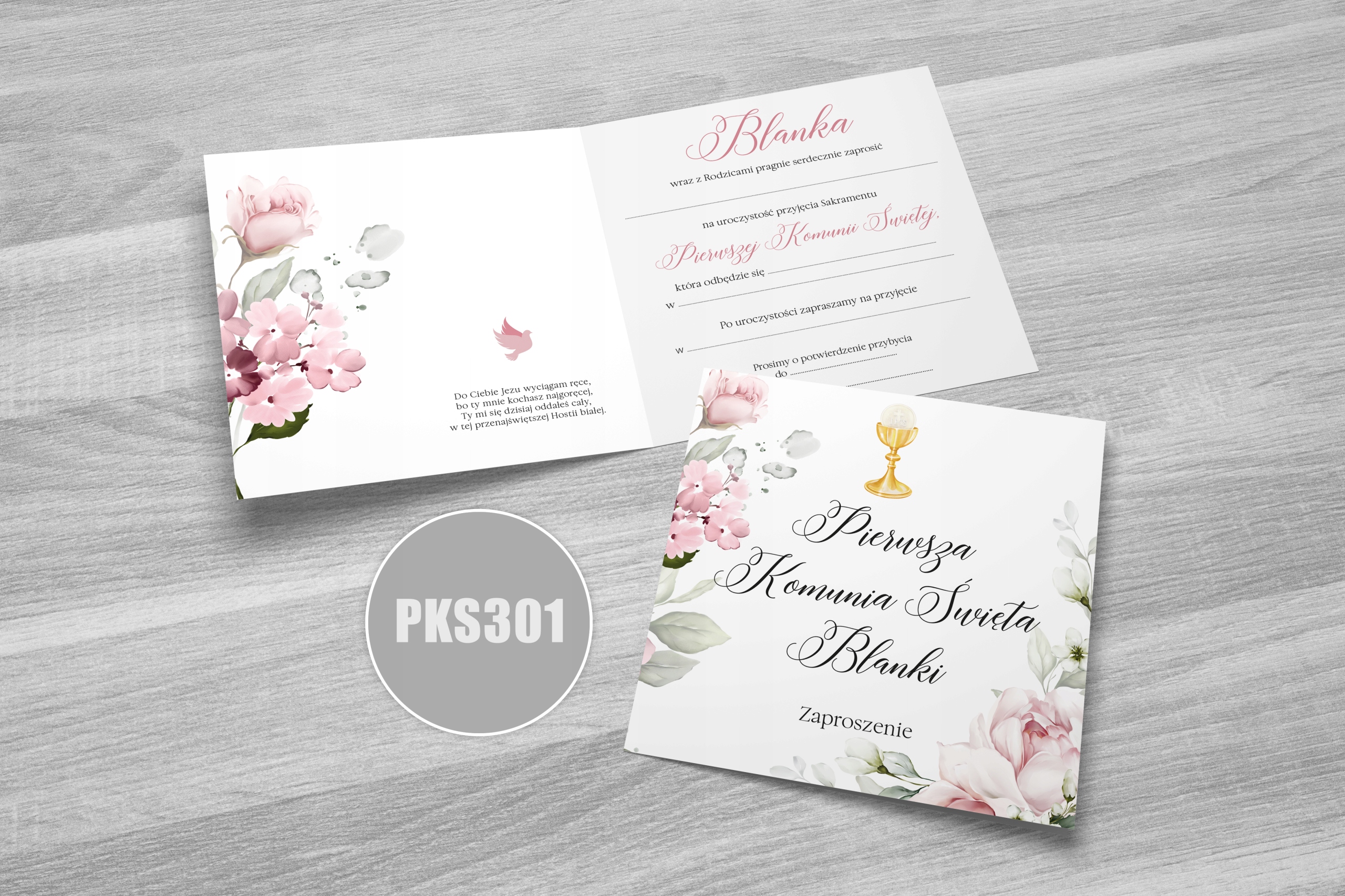 Zaproszenie na pierwszą komunię IMIĘ i KOPERTA Marka inna