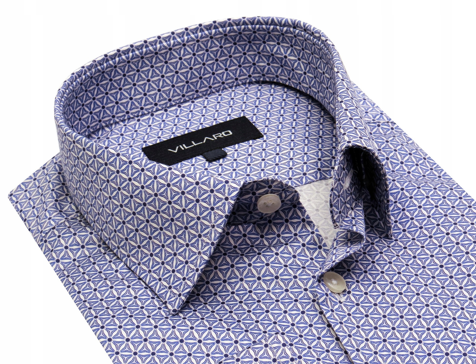 Niebieska koszula męska z długim rękawem Villaro L039 176-182 43-Regular