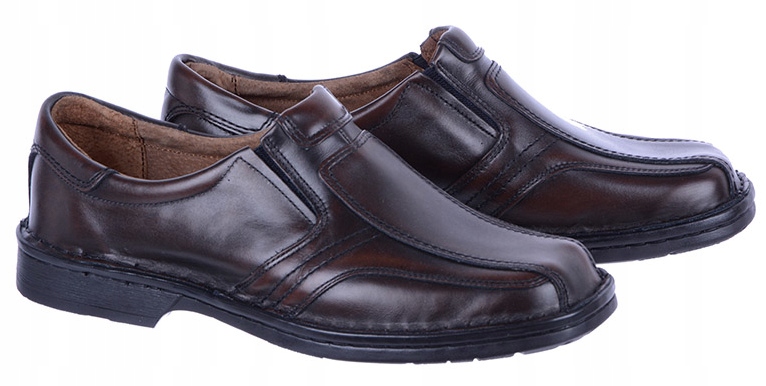 Kožené Polobotky Pánské Polské nazouvací M1 Bronz 43