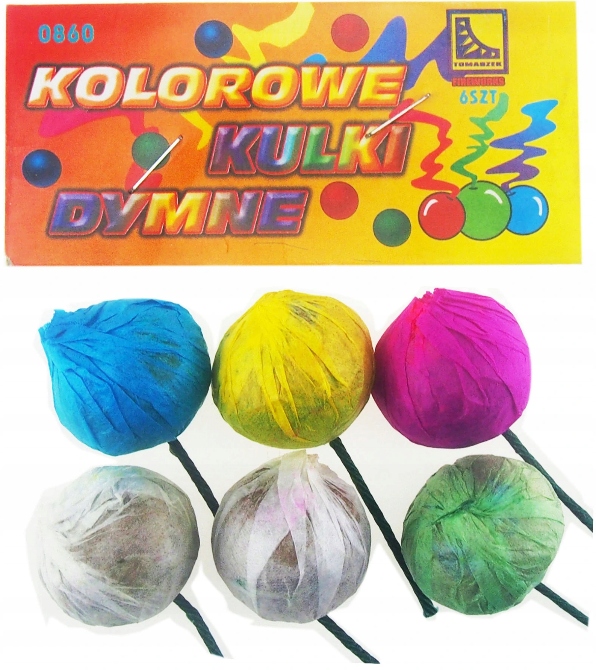 

Kolorowe Kulki Dymne Mix Kolorów do Sesji 6szt.